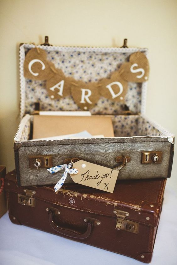 Vintage Suitcase Wedding Card Box