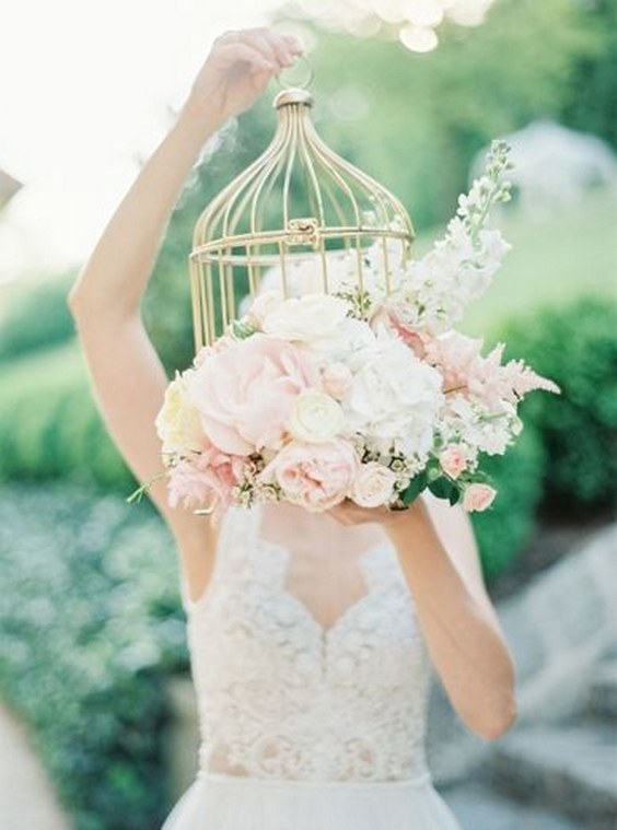 birdcage wedding bouquet