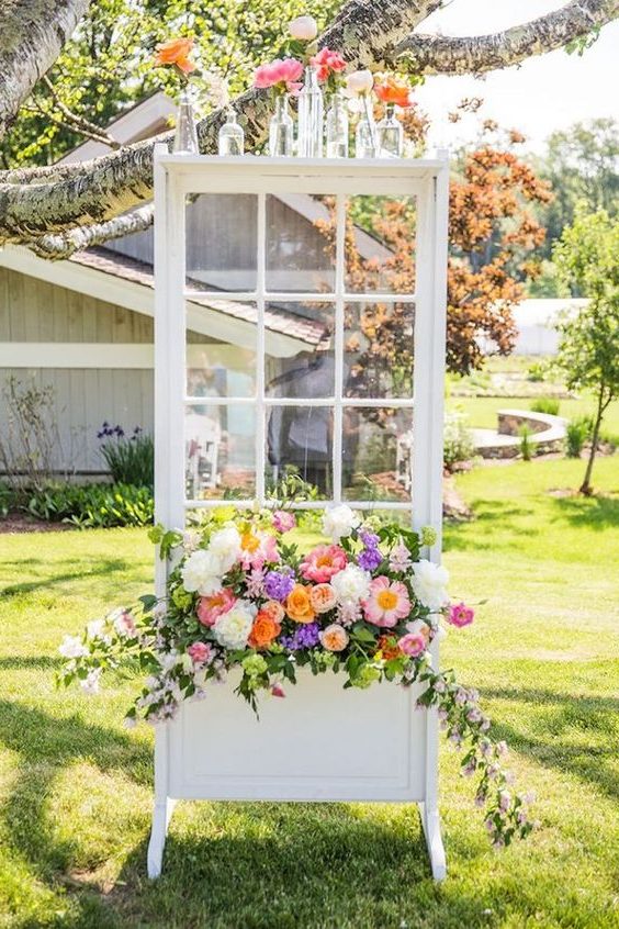 boho old door wedding backdrop