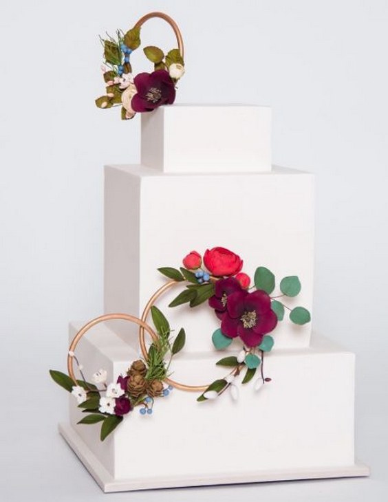 boho square wedding cake from Ron Ben-Israel Cake