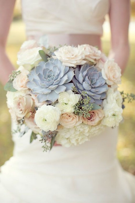 bridal bouquet with succculents