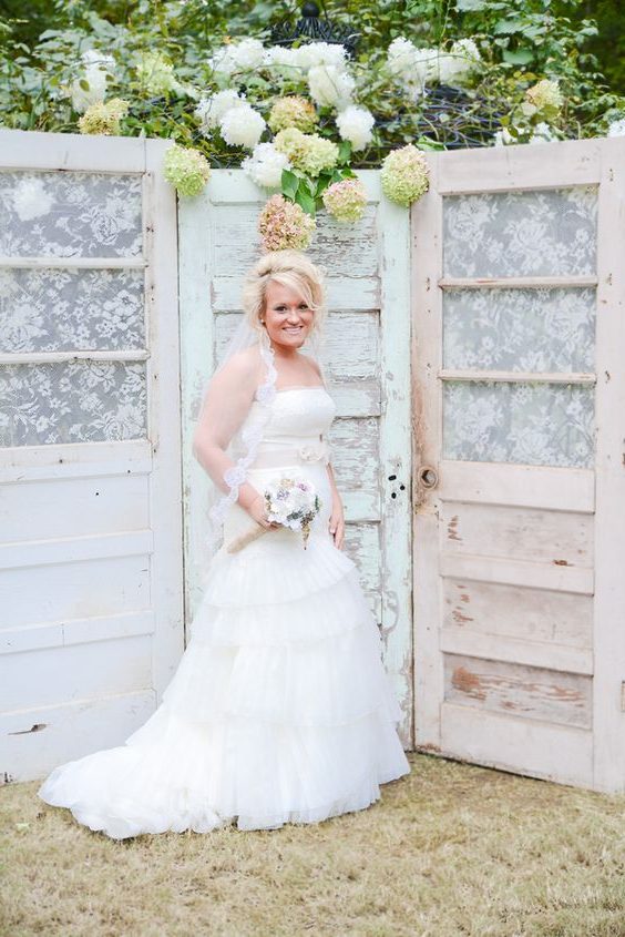 country vintage old door wedding backdrop