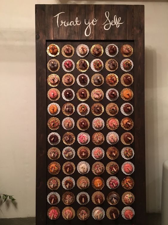 donut wall doughnuts wedding dessert