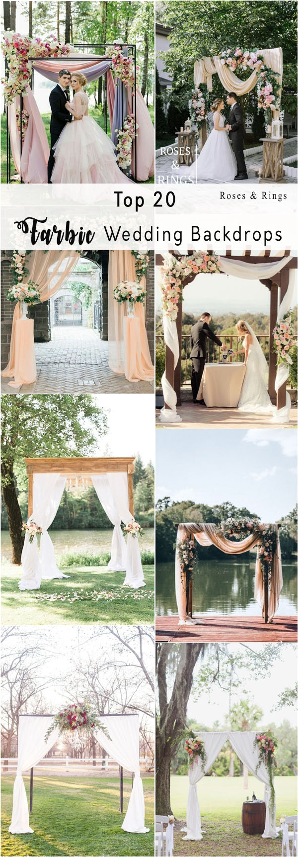 draped wedding canopy and backdrop ideas