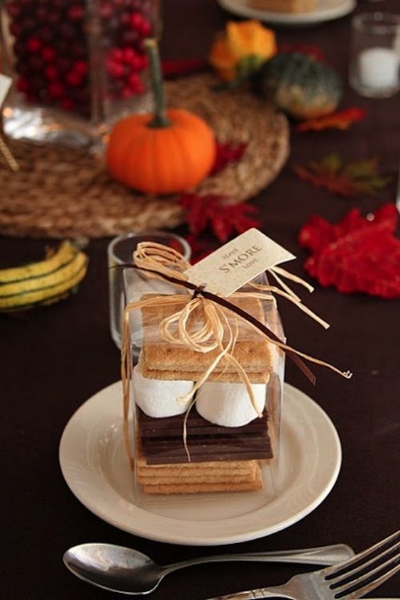 fall smores wedding favors