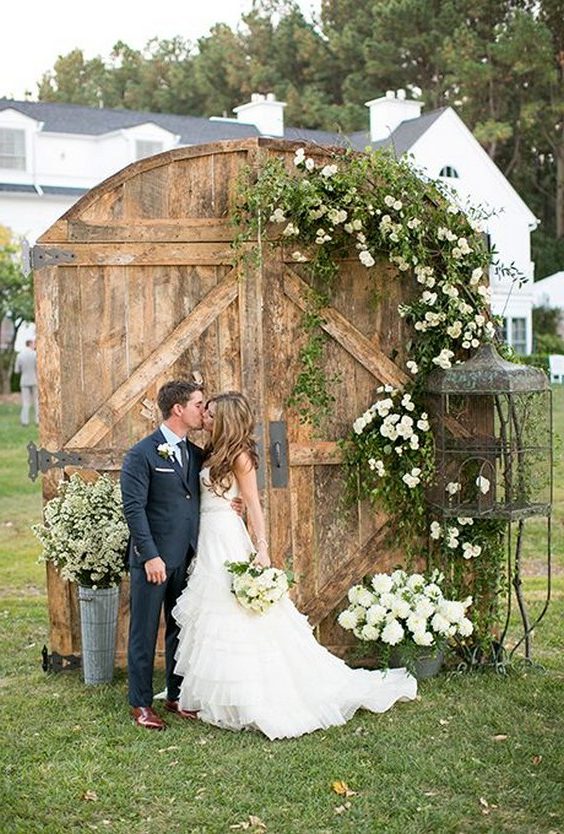 old barn door wedding backdrop
