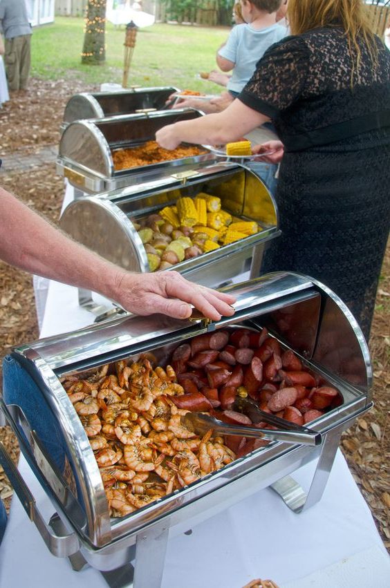 outdoor backyard bbq wedding food