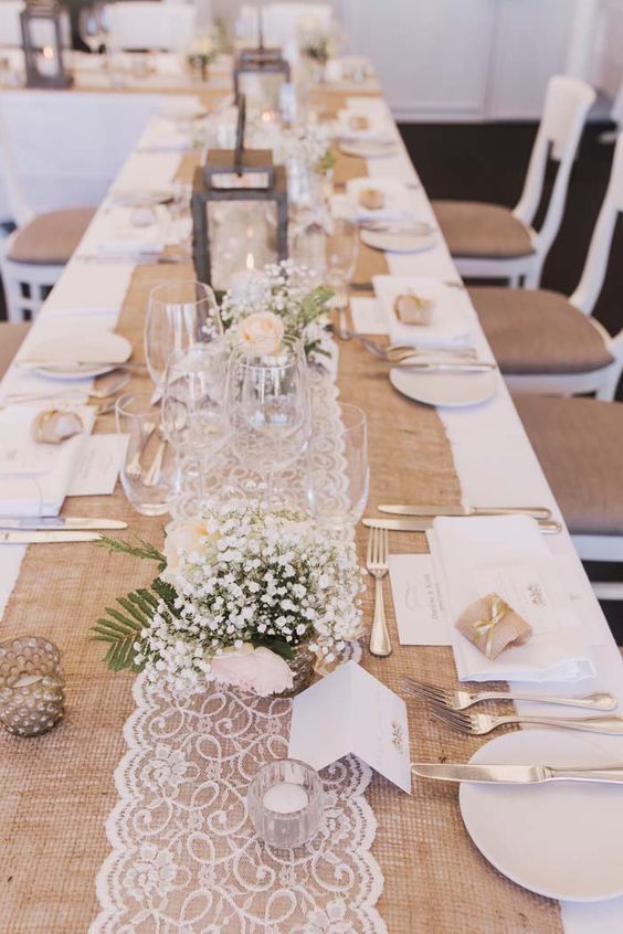 20 Rustic Burlap Wedding Table Decor Ideas | Roses & Rings