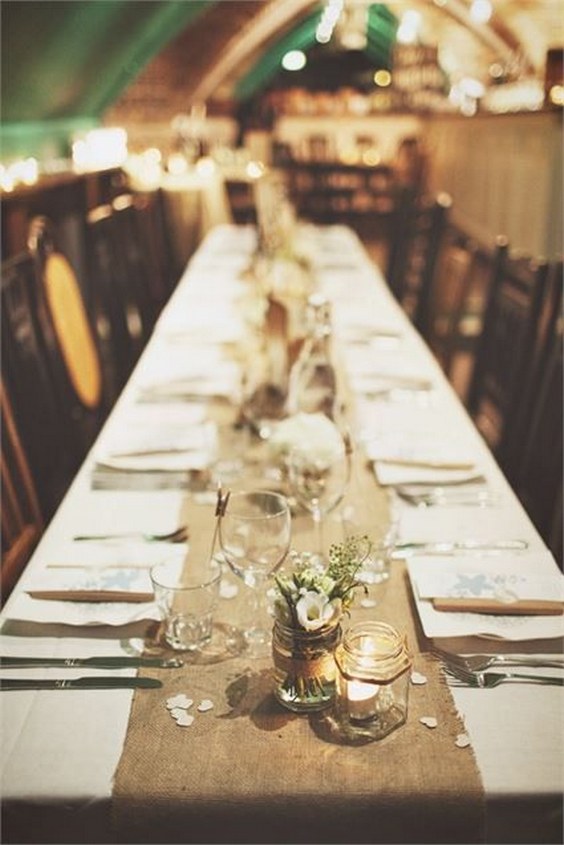 rustic burlap wedding table runner