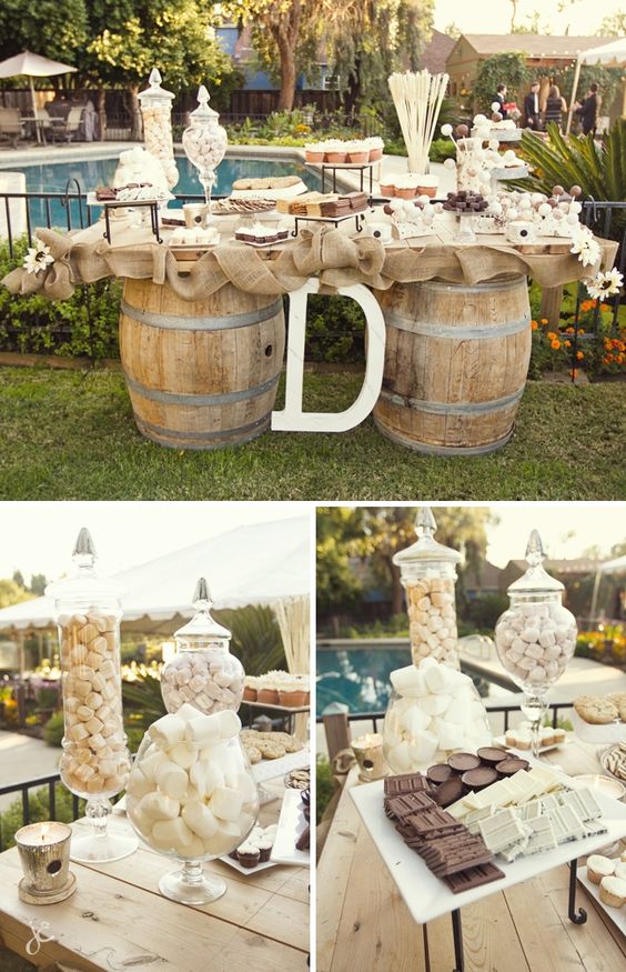 rustic country wedding food bar