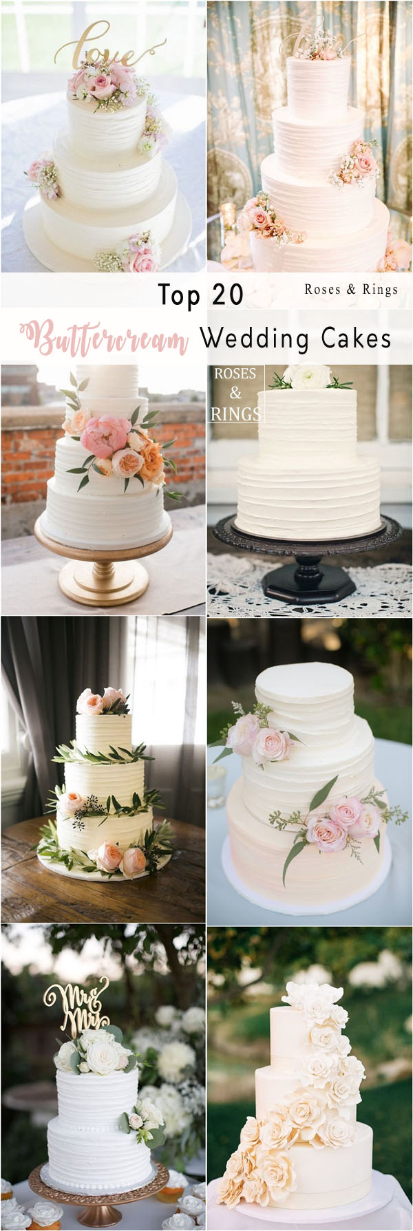 rustic ivory buttercream wedding cakes