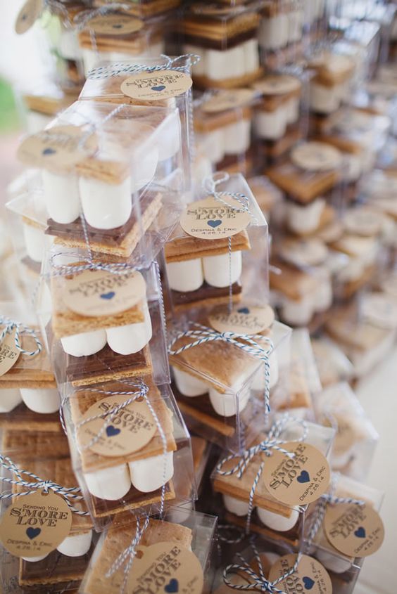 rustic smore wedding favors