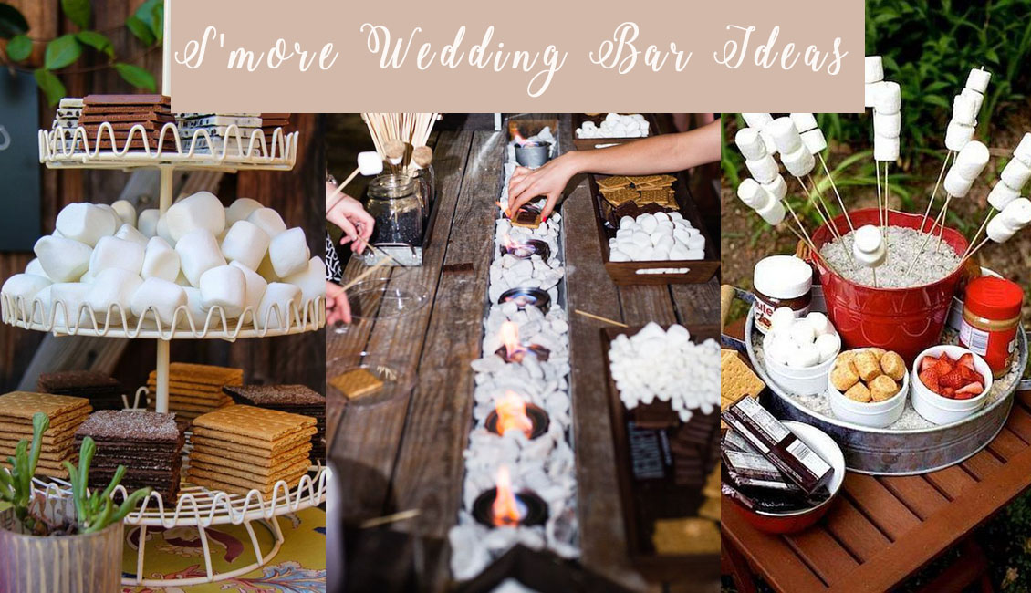 rustic smores wedding bar ideas