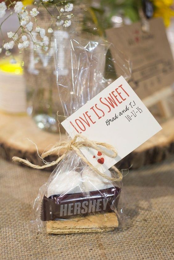 rustic smores wedding favor ideas