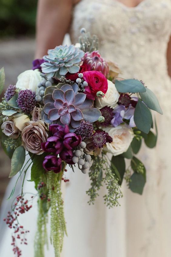 succulent wedding bouquet