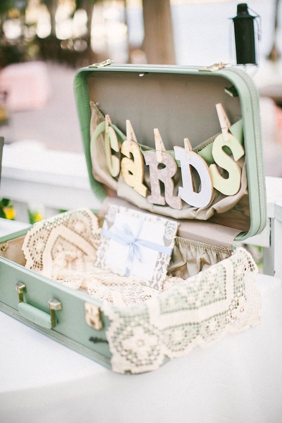 suitcase for cards and wedding gifts