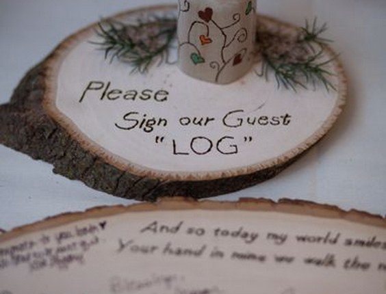 unique wood country rustic wedding guest book ideas