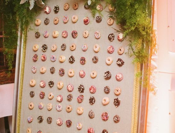 vintage donut wedding wall