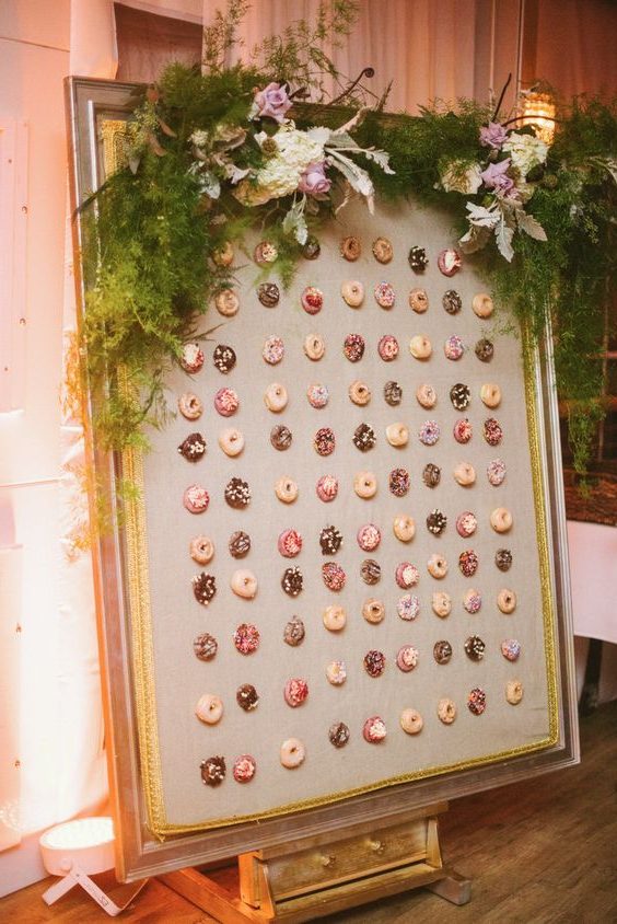 vintage donut wedding wall