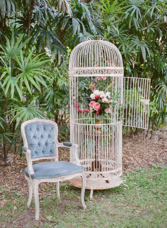 vintage large birdcage wedding decor