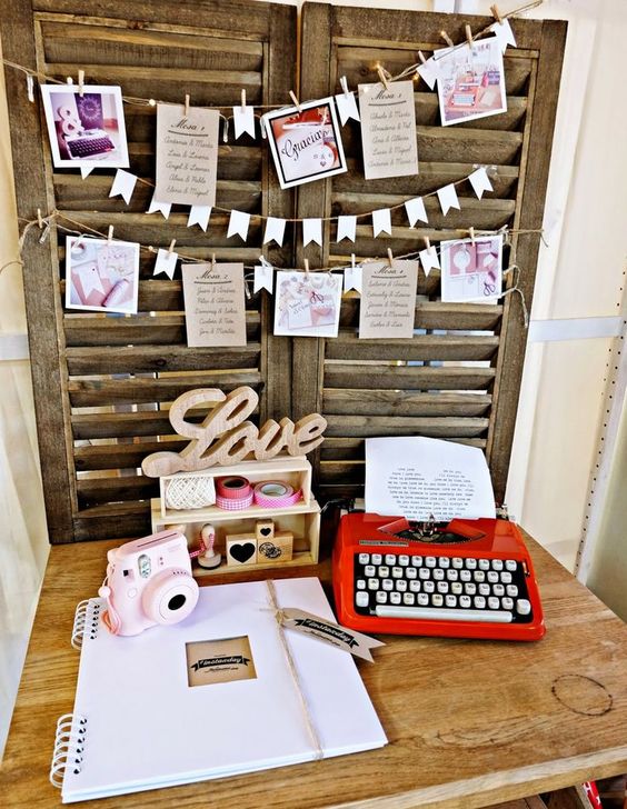 vintage polaroid wedding guest book ideas