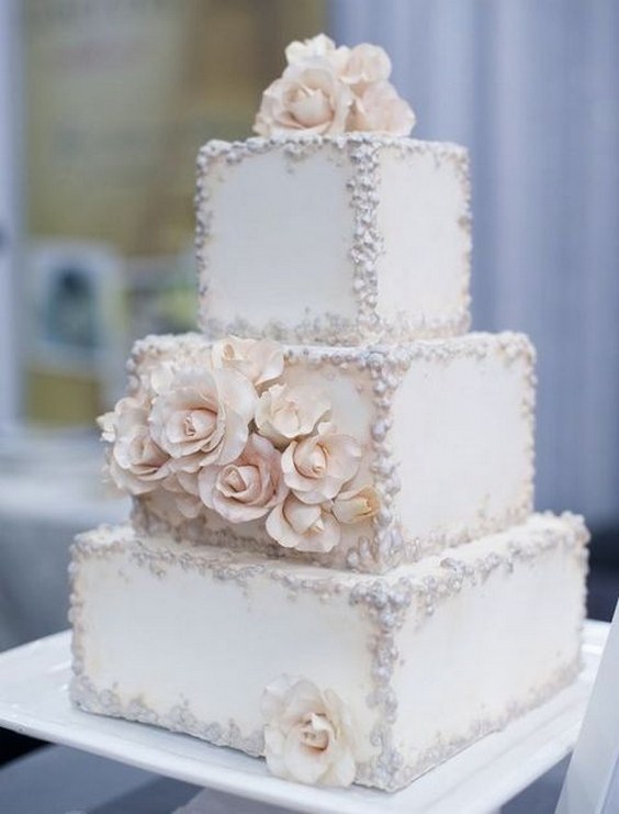 vintage square wedding cakes