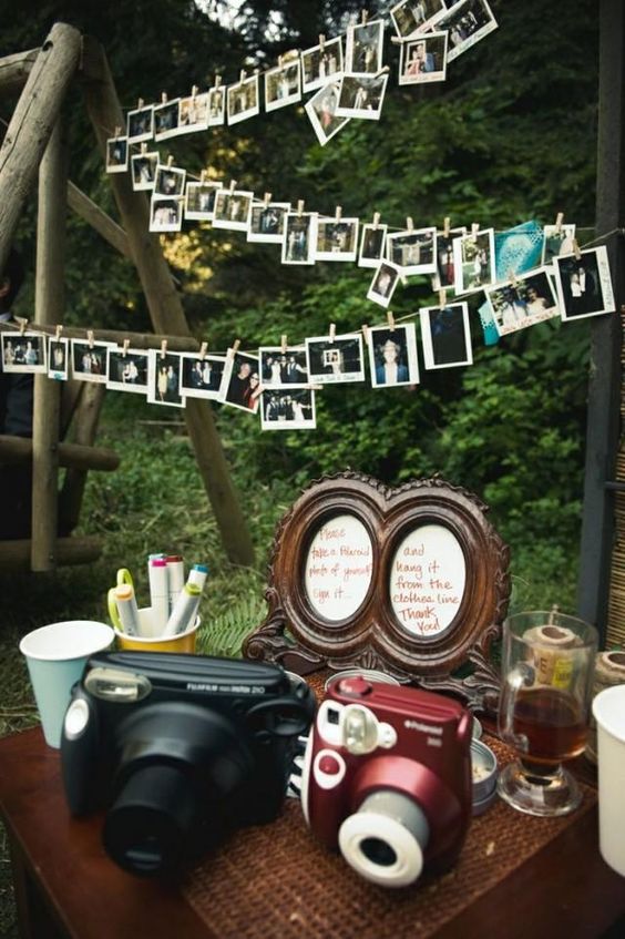 vintage wedding receptions and polaroid guest books