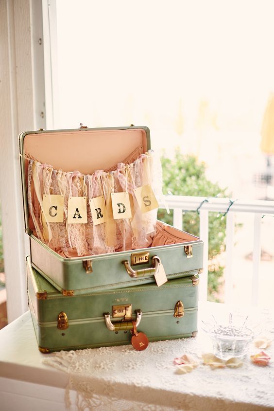 wedding cards suitcase cards holder