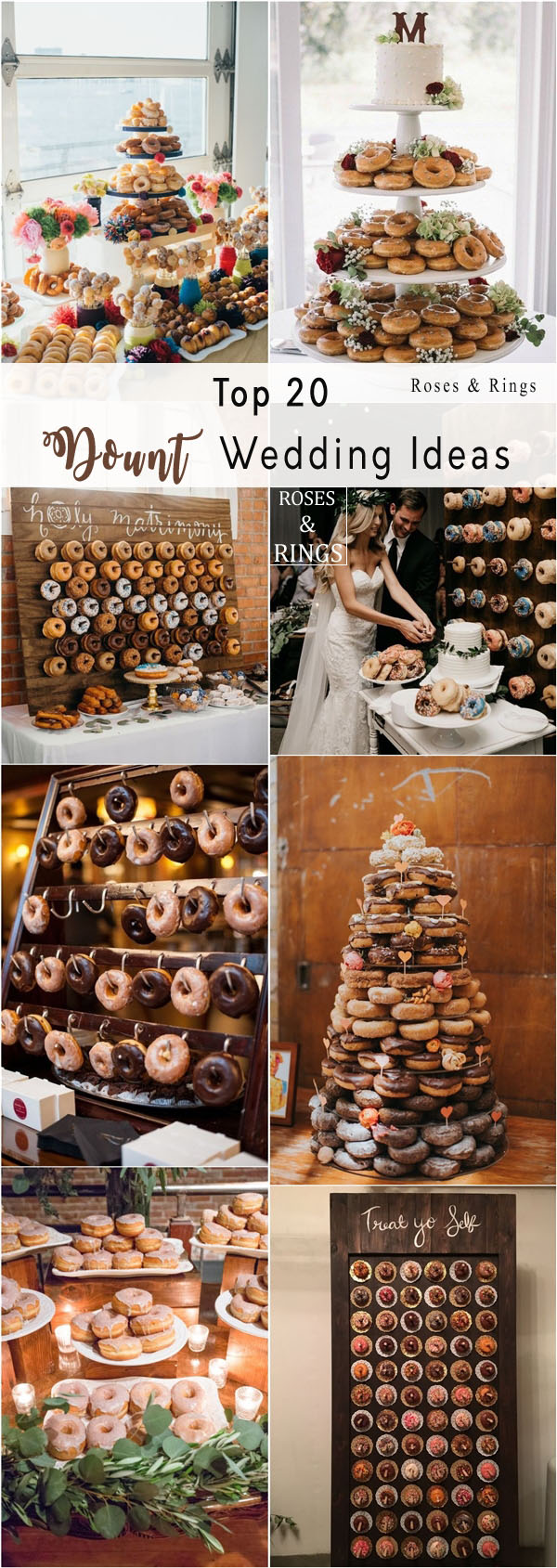 Donut tower and donut wedding wall ideas