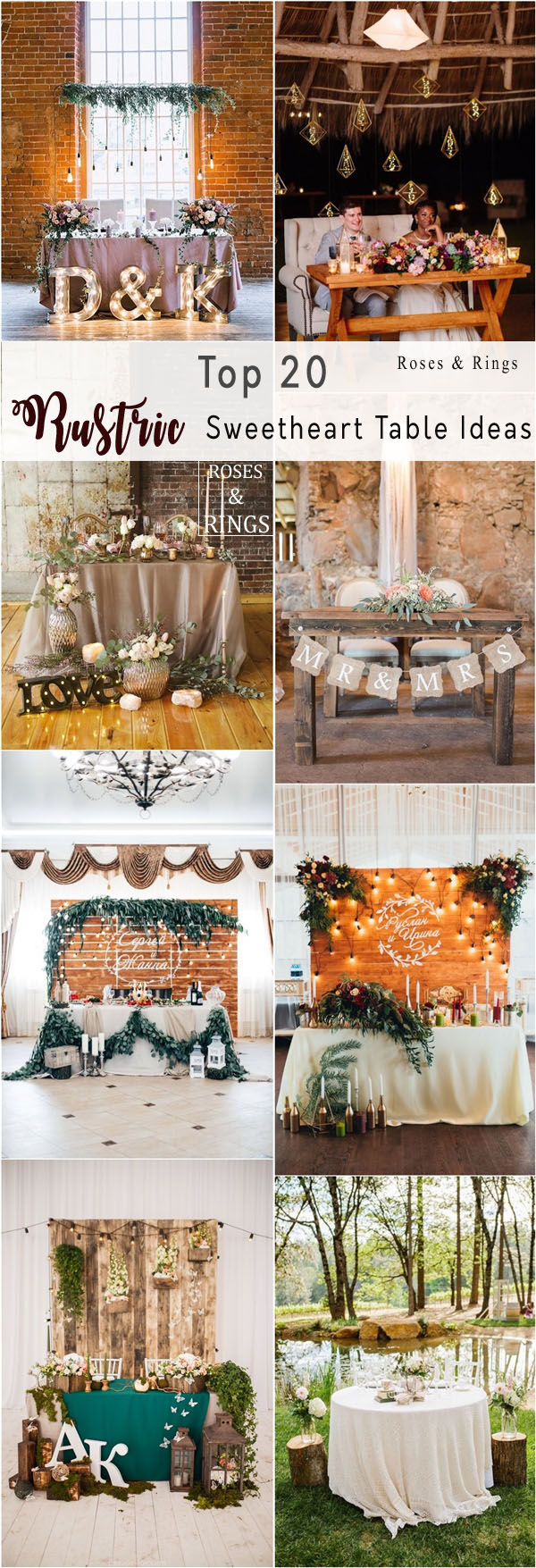 Rustic country wedding head table decor