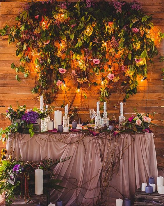 barn luxury wedding sweetheart table decor