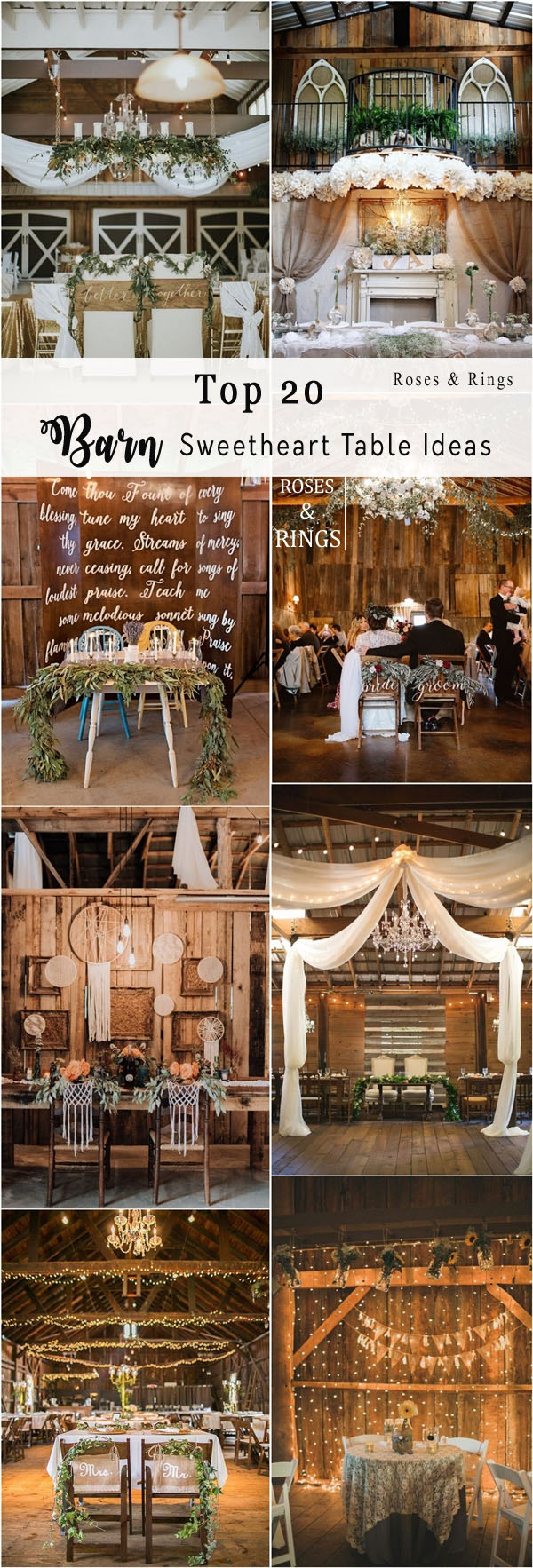 rustic country wedding ideas - barn wedding swetheart table ideas