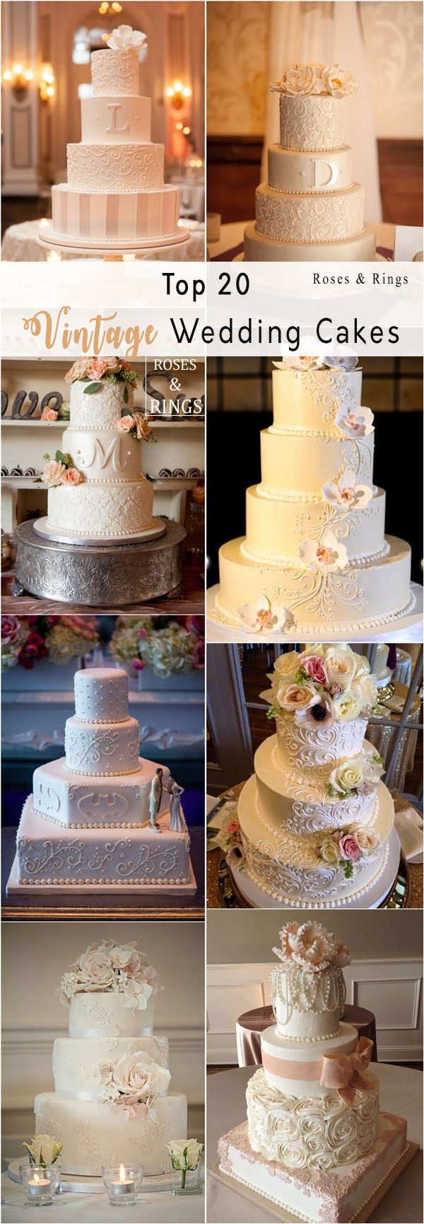 Classic vintage buttcream wedding cakes