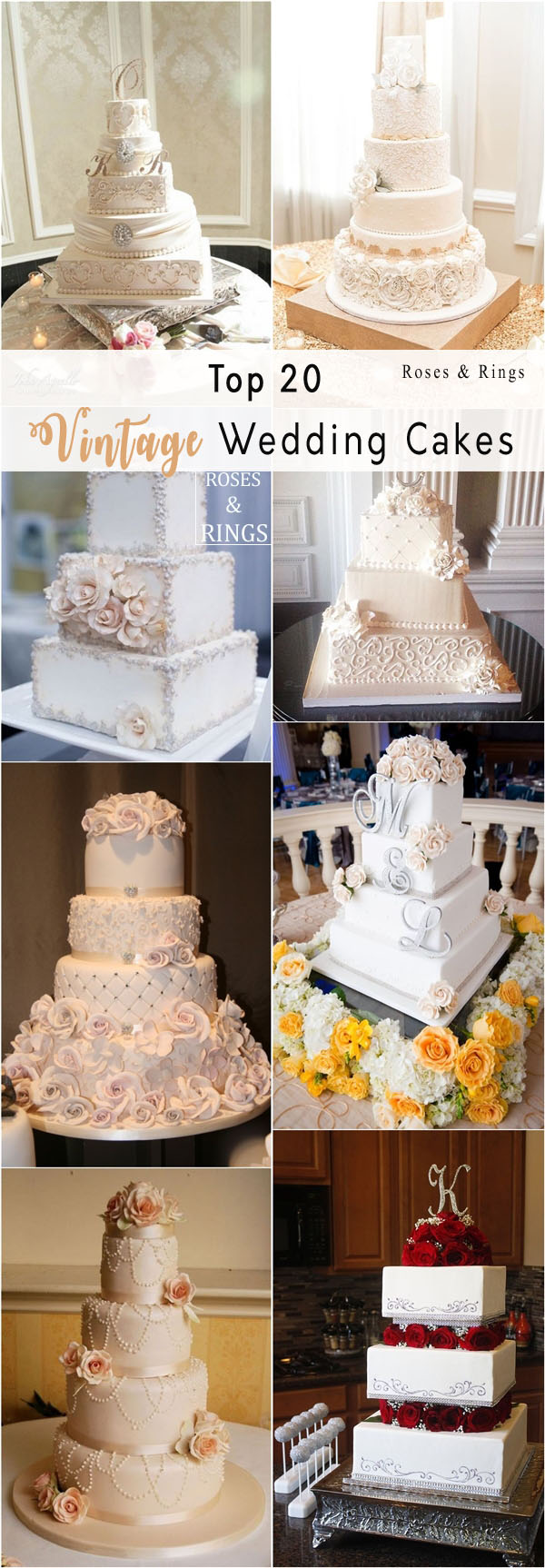 Vintage buttercream wedding cakes