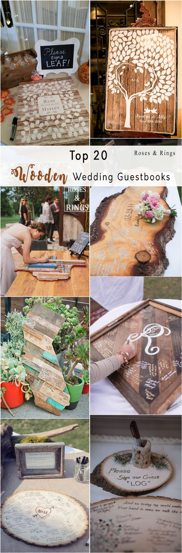 rustic country wood wedding guest books