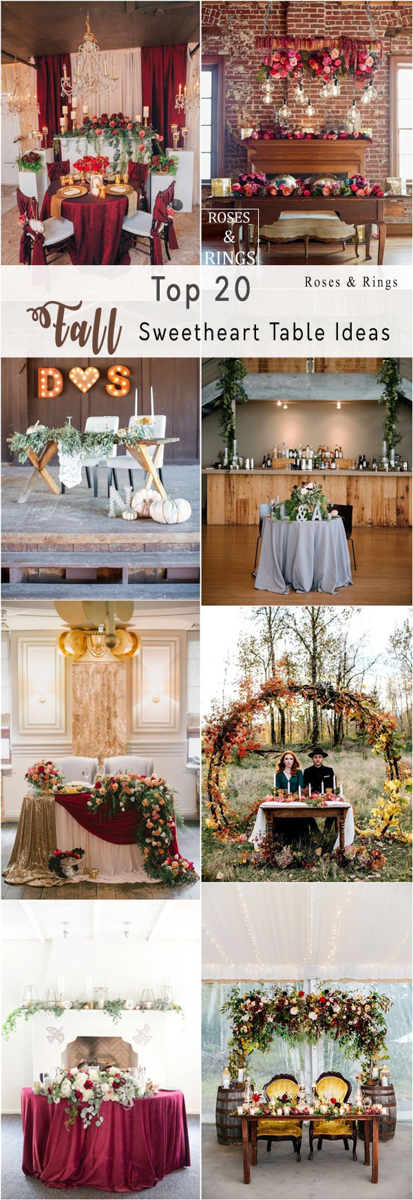 rustic fall sweetheart table reception ideas