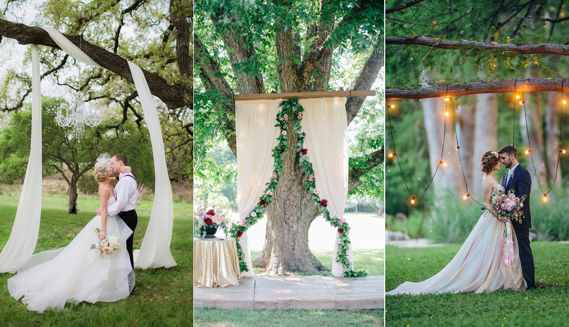 wedding ceremony tree wedding backdrop