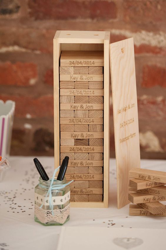 Alternative Wedding Guestbooks to Treasure Forever Jenga Guestbook