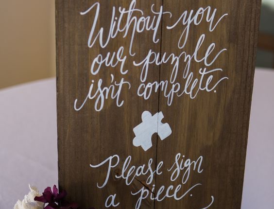 Custom Wooden Puzzle Guest Book