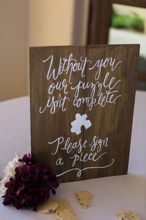 Custom Wooden Puzzle Guest Book