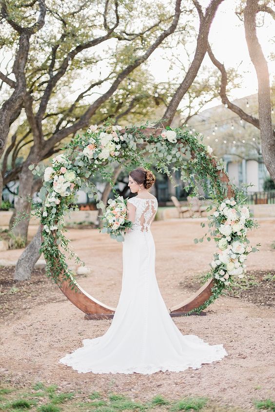 Floral Circle Wedding Arch Backdrop