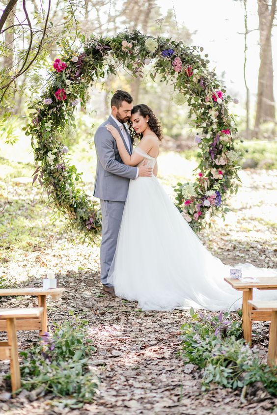 Gorgeous Giant Floral Wedding Ceremony Wreath