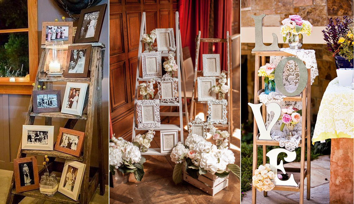 Vintage Wedding Ladder Decor Ideas