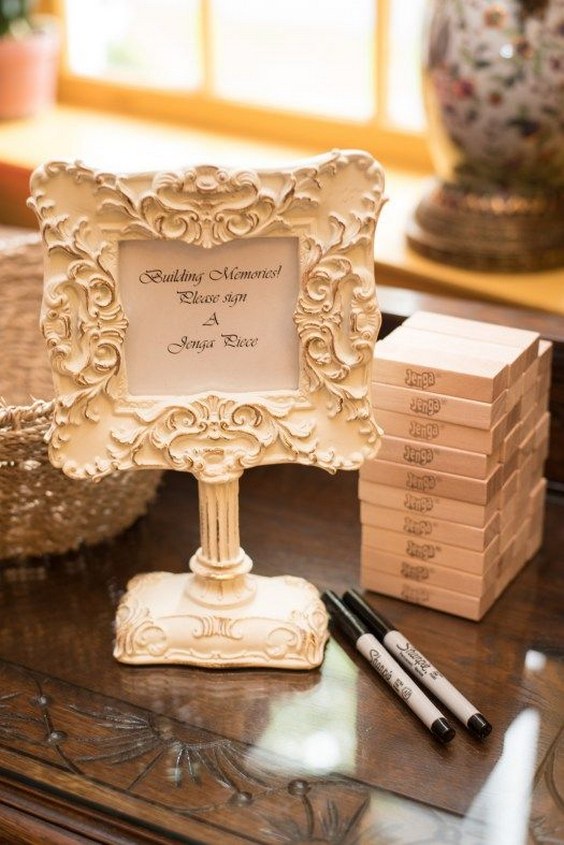 Vintage jenga guest book