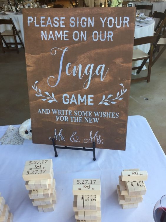 Wedding Jenga Guest Book Sign
