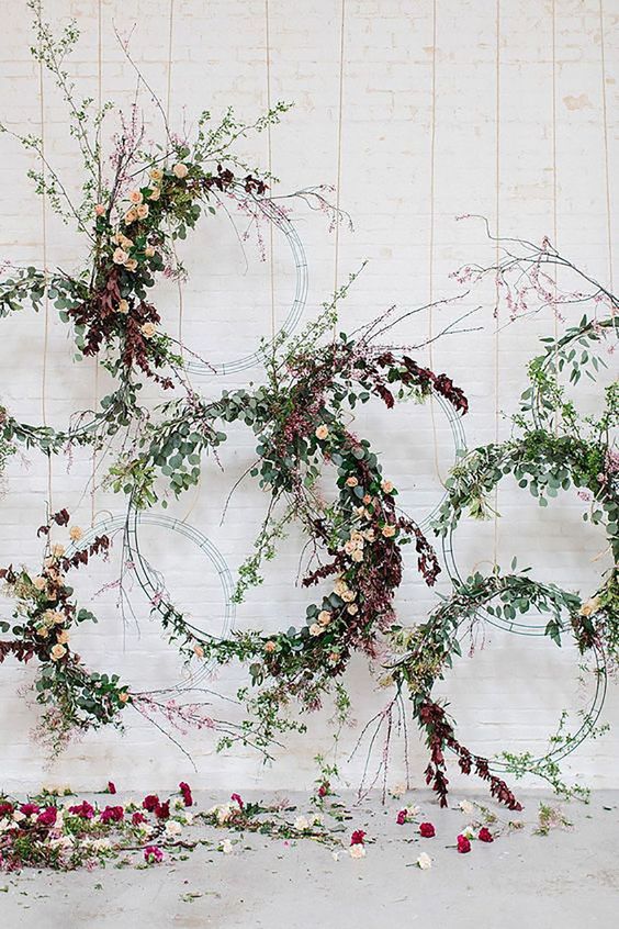 floral arch wedding ceremony wreath backdrop