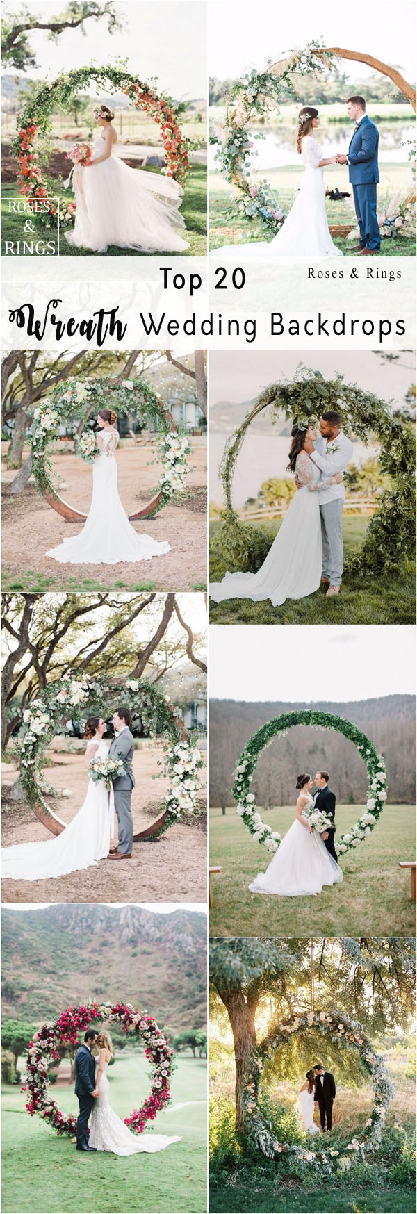 floral giant wreath wedding arch ideas