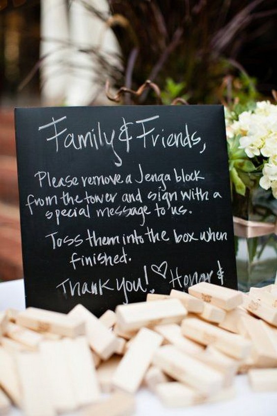 guest book Jenga blocks guest write best wishes and names on jenga blocks