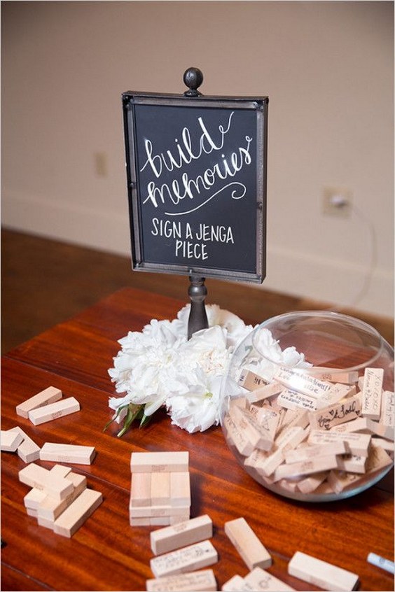 jenga wedding guestbook idea