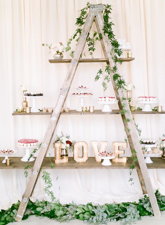 vintage ladder dessert display